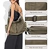Canvas Crossbody Bag, Large Capacity Canvas Shoulder Bags Casual Messenger Bag with Adjustable Straps Multiple Pockets Tote Bag for Women and Men Work Daily (Green) #2