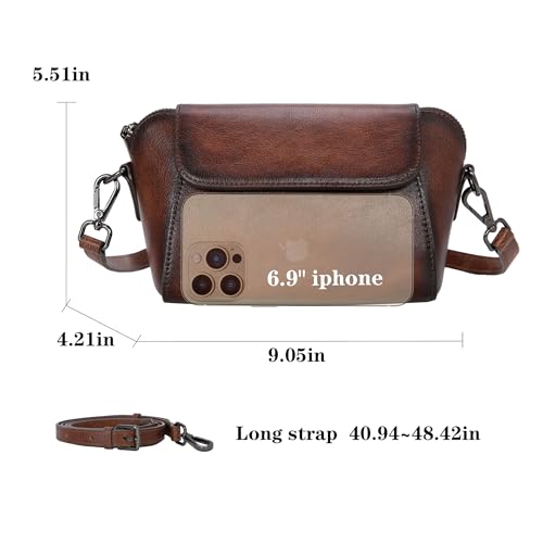 HESHE Genuine Leather Purses for Women Designer Crossbody Bags Small Shoulder Handbag Lightweight Satchel Purse for Everyday4