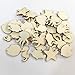 Amosfun 50pcs Unfinished Wood Cutouts Sea Animal Star Fish Shaped Wood Pieces for DIY Art Craft Home Decoration (Random Pattern)