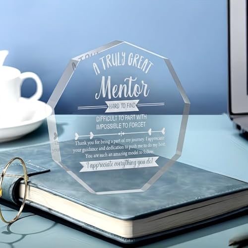 Image of DIGI ARTS Acrylic Sign to Honor Mentors, Stylish Plaque for Home or Office, Meaningful Gift for a Mentor, Made from Sturdy Acrylic Material