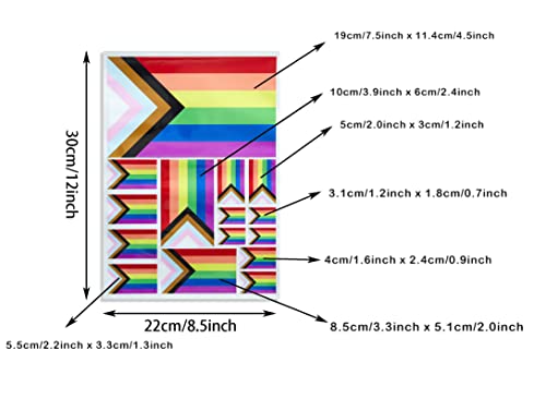 Image of CANTENDO 3 Pack Progress Pride Rainbow Flag Decal - Progress Pride Rainbow Flags Reflective Vinyl Car Stickers - for Car Window Bumper Waterproof Sticker (12 x 8.5 Inch)