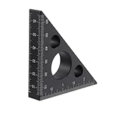 T Tulead Carpenter Square Triangle Ruler Aluminum Alloy Woodworking Ruler 45 Degree Woodworking Square Measurement Tool Black