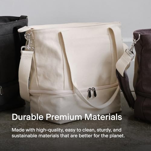 Lo & Sons Catalina Day Tote - Premium Canvas Everyday & Travel Bag with Shoe Compartment, Luggage Sleeve, Padded Strap2