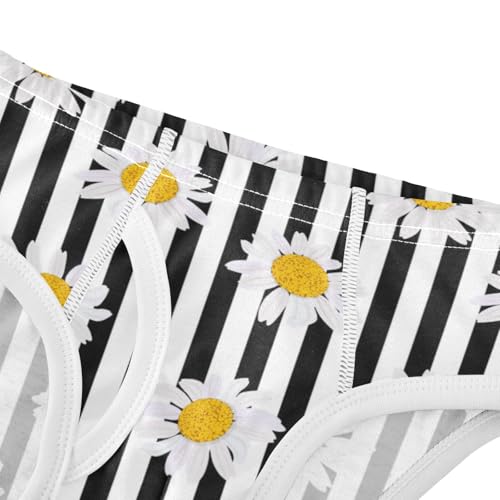 Boys' Exclusive Briefs Toddler Underwear 95% Combed Cotton Boxerbriefs 2T Daisy Black White Stripes 774