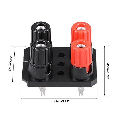 Conectores de 4 tomas con resorte para terminales de altavoz uxcell bloque de tiras de audio 2