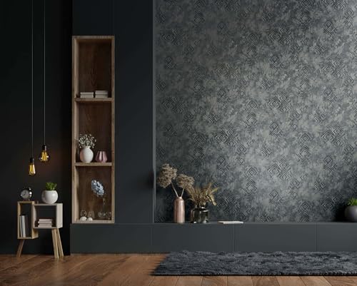 marburg Tapete Grau 3D-Optik in Betonoptik Grafisch Modern für Wohnzimmer Schlafzimmer Küche 10,05 x 0,53