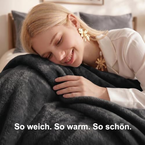 WAVVE Kuscheldecke Flauschig Schwarz 130x150cm – Bild 3