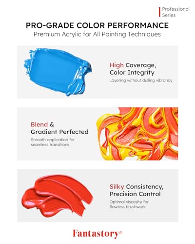 Image of Fantastory 150ml Blue Deep Hue Acrylic Paint - Squeeze Bottle | Extreme Coverage + Precise Color Matching, Recommended by Professionals for Canvas, Wood, Clay, Fabric, Ceramic