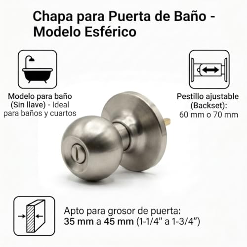 Chapa de manija para puerta de madera 20 Imagen adicional