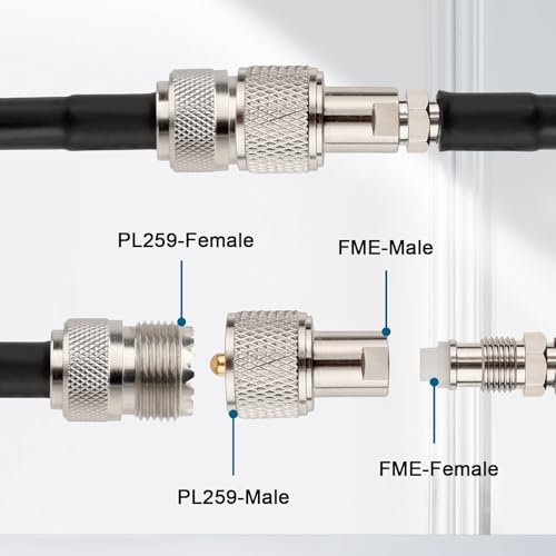 Adaptador Conector FME Macho a UHF PL-259 Macho 2 piezas miniatura 5