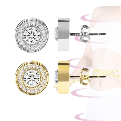 Lymphvity Therapy Earrings for Women Lymphatic Halolux Lymphvity Germanium Earrings Acupuncture Lymph Detox Earring Drainage Jewelry 18 K Gold Plated Stud Rhinestone Gift Silver Gold