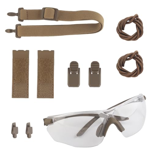 Lunettes de protection tactiques noires avec verres antibuée et système 3 en 1