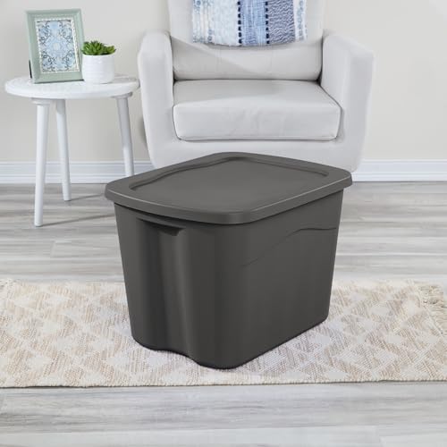 Image of 18-Gallon Plastic Storage Bins with Snap-on Lids - 8-Pack, Home Organization Essential