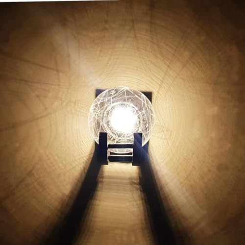 Image of GreyWings Wooden & Glass Wall Light for Home, Brown & Transparent Antique Decorative Wall Lamp with E27 Holder, Wall Light Bulb Not Included, Pack of 4