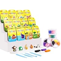 Air Dry Clay Kit, Modeling Magic Clay for Kids,12 Animals DIY Sculpting Set, Ultra Light & Soft, Safe Art Crafts Set for School Projects, Home Crafts,Party Activities, Gifts for Boys & Girls