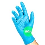 Kemes Nitrilhandschuhe S Blau 100 Stück Latexfrei Puderfrei Einweghandschuhe blue Nitril Größe (Small)