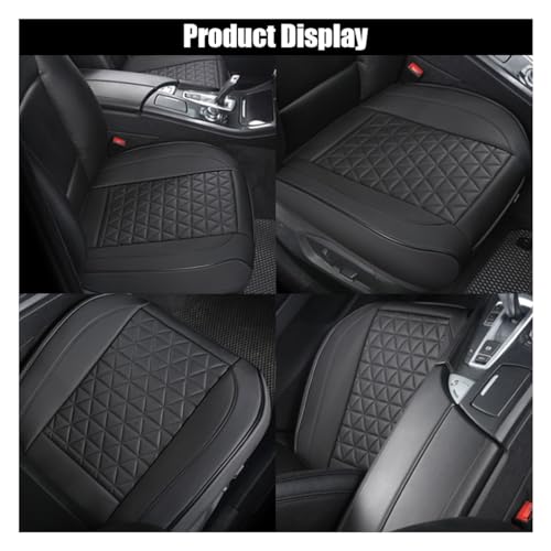GLSOWEE Leather Car Seat Cover, Auto Front Bottom Seat Cover Luxury Car Seat Protector Anti-Slip Waterproof Cushion Cover with Storage Pocket, for Most Cars, Trucks, SUVs (Black) - Thumbnail 6