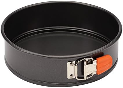 Rachael Ray Oven Lovin' Nonstick Bakeware Springform Baking Pan/ Springform Cake Pan / Cheesecake Pan With Grips, Round - 9 Inch, Gray