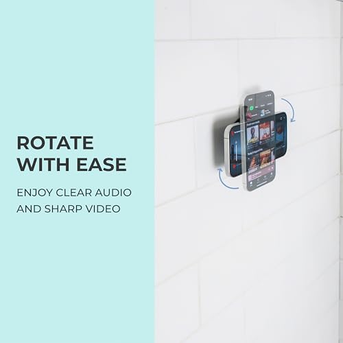 Image of hula+ MagSafe Phone Holder Portable Mount, Reusable Stand for Shower, Mirror, Kitchen, Window, & Bathroom Compatible with MagSafe Adjustable Rotation for Content, TikTok, Movies & Music