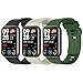 Produktbild TiMOVO Sport Armband Kompatibel mit Redmi Watch 4/XiaoMi Band 8 Pro,Weiches Silikon Sport Ersatzarmband für Männer Frauen,Verstellbares Uhrenarmband für Xiaomi Watch,Schwarz/Dunkel Grün/Elfenbein Weiß