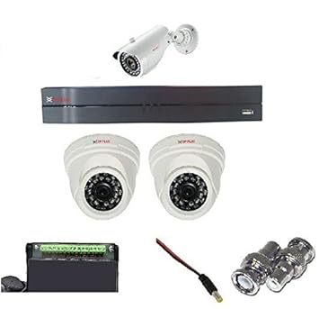 CP Plus 4 Channel 2mp UNI HD DVR Kit with 2 2mp Bullet Camera, 1 Bullet Camera, Power supply and All Required Accessories