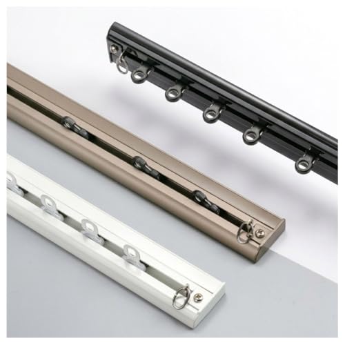 Riel de cortina de aluminio negro de 2.9m guía corredera de techo 2