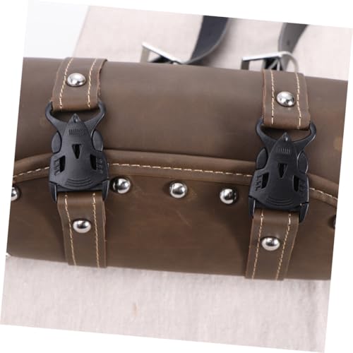 Bolsa de herramientas para alforja de motocicleta con correa de montaje, almacenamiento redondo para bicicleta eléctrica miniatura 7