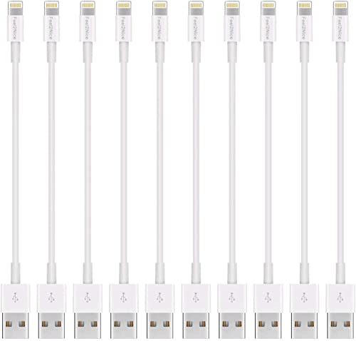 Cable de iluminacion corto FEEL2NICE blanco paquete de 10 para iPhone y iPad