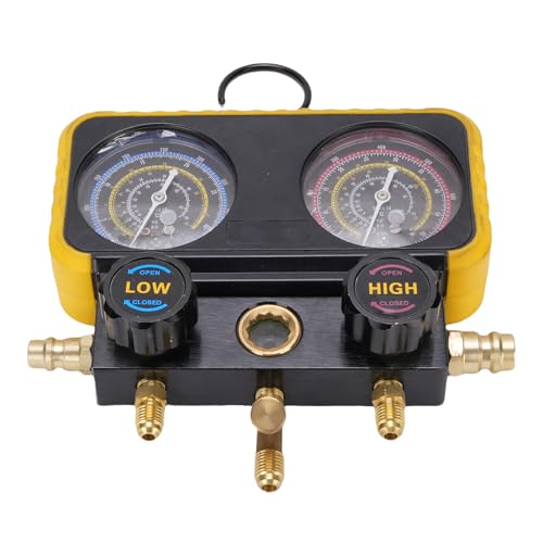 Kit de Manómetro para Aire Acondicionado Automotriz con 3 Mangueras, Compatible con Refrigerantes R410A, R32, R134A y R22 miniatura 5