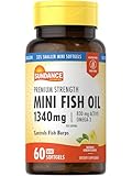 Sundance Mini Fish Oil Softgels 1340mg | 60 Count | Controls Fish Burps | Premium Strength Formula with Omega-3 | Natural Lemon Flavor | Non-GMO and Gluten Free Supplement