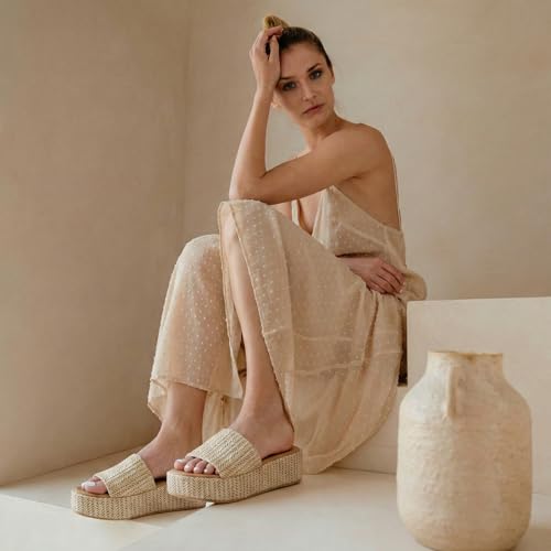 Image of CUSHIONAIRE Women's Kudos Platform Slide Sandals