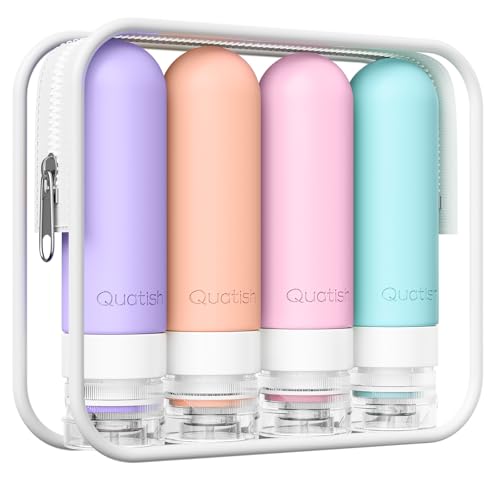Quatish Travel Bottles for Toiletries, Original Patented Leak Proof Travel