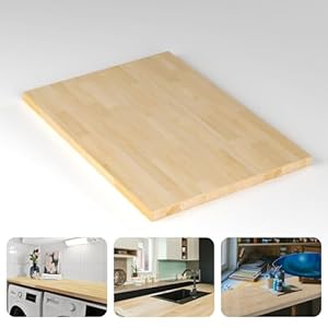 Butcher Block Counter Top, Durable and Sturdy Birch Solid Hardwood Countertop, Washer/Laundry Countertop, Table Top, Unfinished, 1.5″ Thickness, 25″W x 36″L