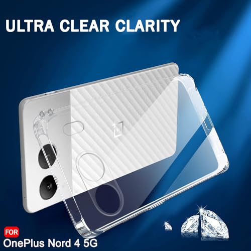Image of TheGiftKart Back Cover Soft Case for OnePlus Nord 4 5G | Best Camera Protection | Inbuilt Dust Plugs & Anti-Slip Grip | Ultra Clear Slim Back Cover Case for OnePlus Nord 4 5G (Silicone, Transparent)