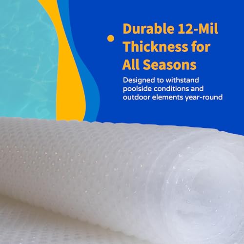 Blue Wave 18 Feet Round Solar Blanket – 12 Mil Pool Cover with Thermal Bubbles to Retain Heat & Reduce Evaporation – Fade-Resistant Solar Cover for Above Ground Pools – Clear