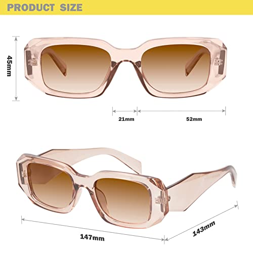 Image of mosanana Trendy Rectangle Sunglasses for Women Men-Goulding