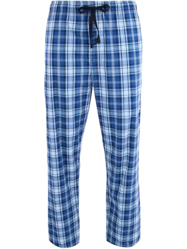 Hanes Men's Tag Free Comfort Flex Plaid Pajama Lounge Pant, XLarge, Blue/White Plaid2