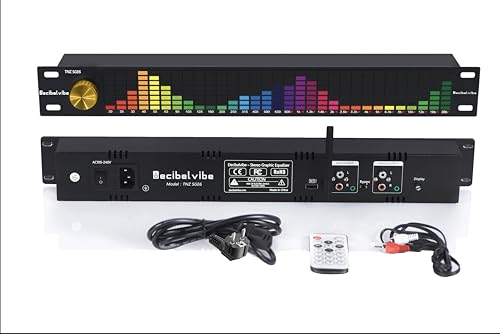 Decibelvibe TNZ SGE6 - Égaliseur Graphique Audio avec Entrée/Sortie RCA-Jack 3.5, entrée sans Fil Via Un Microphone intégré, entrée USB et Bluetooth,...