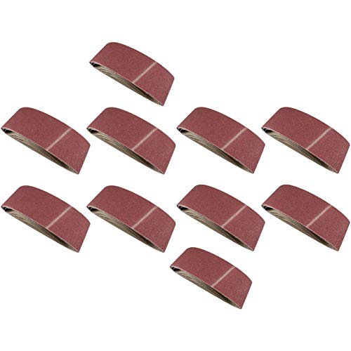 Bandes abrasives grain 80 de 610 mm x 100 mm pour ponceuse à bande en lot de 50