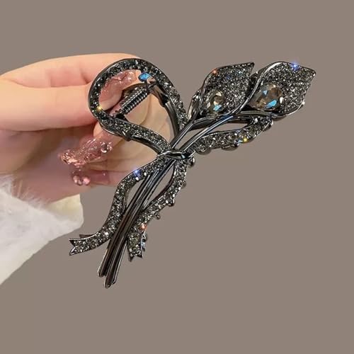 Image of Royal Black Hair Clutcher For Women | Stylish Hair Claw For Girls | Trendy Alloy Metal Clip | Premium & Fashionable Girls Hair Accessories | Suitable In Various Occasions | Pack Of 1
