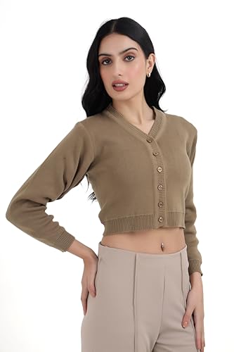 Image of Women Winter Wear V-Neck Full Sleeves Regular Fit Woollen Blouse