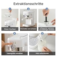 SIMPLUS 15-Bar Espressomaschine mit Dual-Shot-Funktion, Temperaturanzeige, bewegliche Dampfdüse für feinen Milchschaum, 1,2L Wassertank, Tassenwärmer, Auto-Abschaltung & herausnehmbare Tropfschale – Ansicht 6