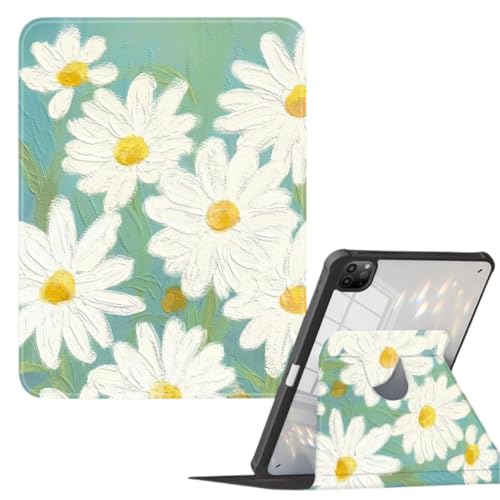 縦置き iPad7 iPad8 iPad9ケース 花柄 可愛いカバー ペンホルダー付き 360度回転式 iPad 第9世代 第8世代 第7世代 女性 人気 軽量 薄型 透明 10.2インチ 保護ケース かわいい オリジナル お洒落 ブック式 レディース 柄物 イラスト, A 花柄