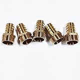 5 Pieces 3/4 inch Hose Barb to 3/4 inch Male NPT Brass Rigid Pipe Fitting Heavy Duty Quality Standard for Industrial Applications