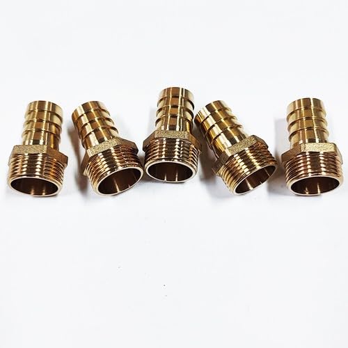 5 Pieces 3/4 inch Hose Barb to 3/4 inch Male NPT Brass Rigid Pipe Fitting Heavy Duty Quality Standard for Industrial Applications