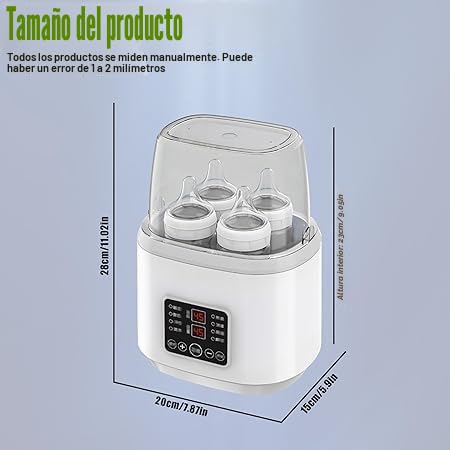 Calentador de biberones 8 en 1, esterilizador para biberones, calentador rápido de biberones, calentador de biberones para bebés, calentador de biberones rápido y descongelación con pantalla LCD