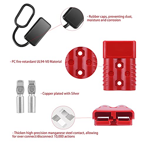 Muyi 2Pcs 175A 2-4 Awg Battery Quick Disconnect/Connect Wire Connectors 12-36V Ac/Dc Towing Winch Quick Connect Systems Wire Harness Plug For Recovery Winch Auto Car Trailer Driver Electrical Devices #TOP2