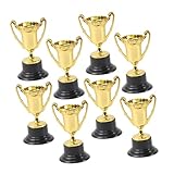 SKISUNO 10個用小型プラスチックトロフィー 繊細な設計で表彰や運動会に 堅牢な素材で長持ち パーティー賞品や努力を称えるご褒