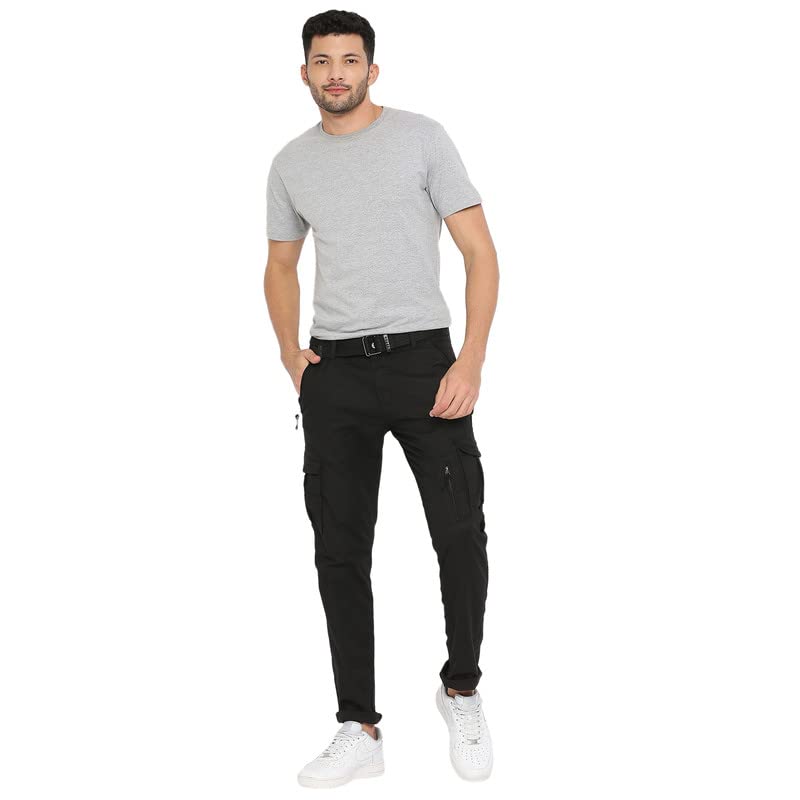 Image of BEEVEE Mens Fixed Waist Cargo Pant with D-Ring Belt.