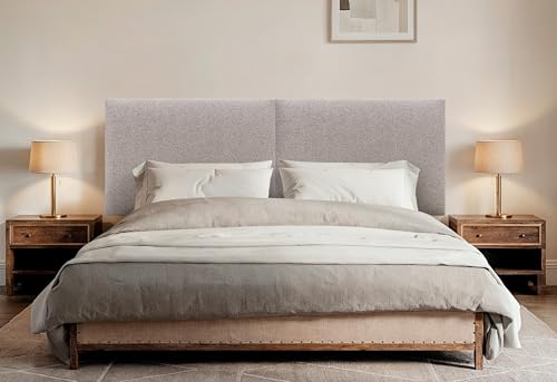 DHOME Tête de Lit Capitonnée Lisse en Tissu Aqualine Hauteur 70CM Épaisseur 4cm et 8cm pour Mur Acoustique Absorbantes Tête de Lit Chambre (Tissu Sable,...
